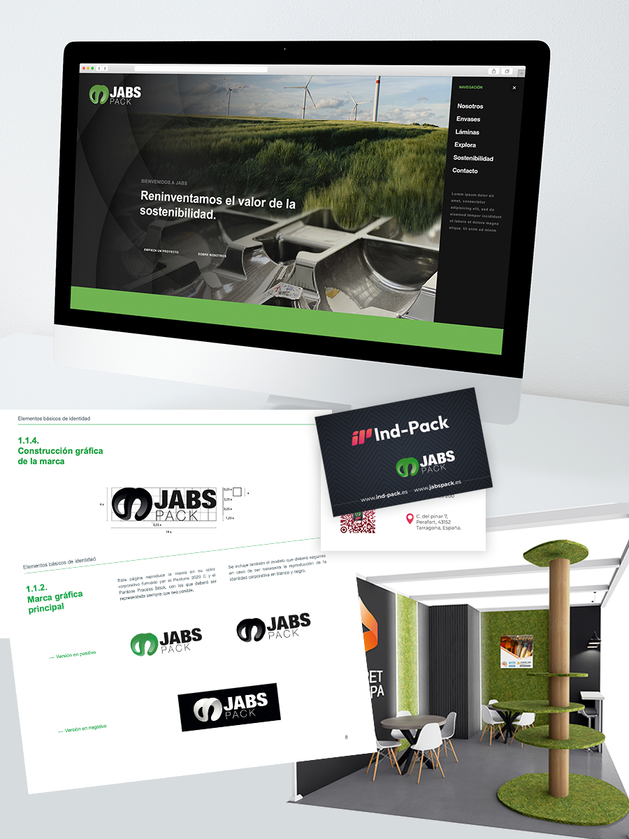 Branding e identidad corporativa para empresa de envases JABS Pack